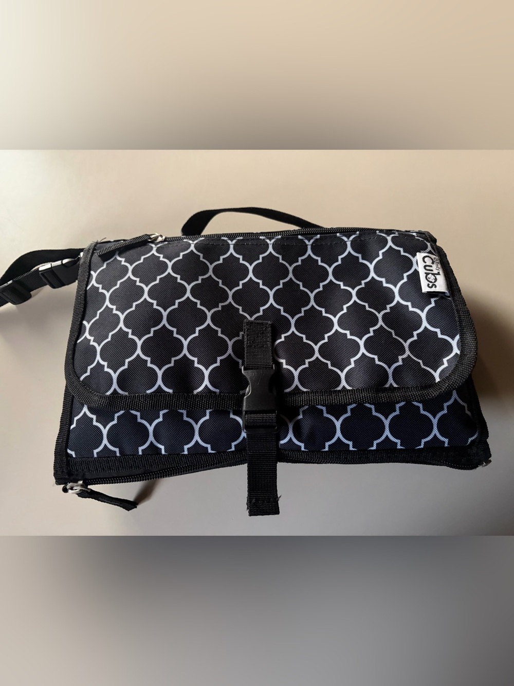 Kids Black Patterned Hanging Toiletry Bag by Cubs
